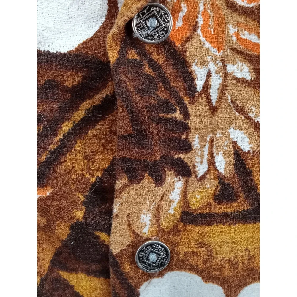 Royal Hawaiian Vintage Hibiscus Floral Shirt Mens XXL Aloha Brown Made in Hawaii